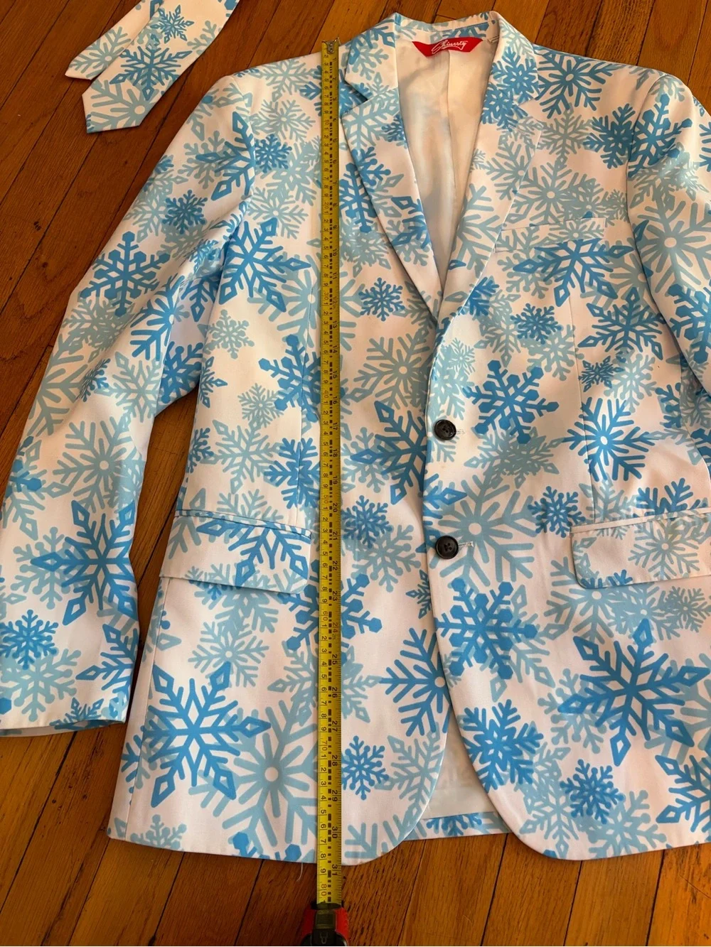 Shinesty The Millennial Snowflake Men's Christmas Party Blazer & Tie Sz 42